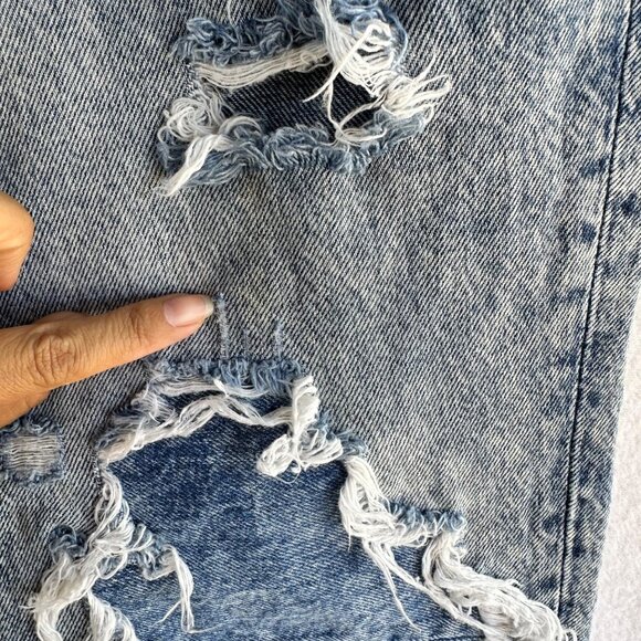 Free People We the Free Jeans Womens Size 31 Acid Wash High Rise Distressed Raw - Picture 9 of 13